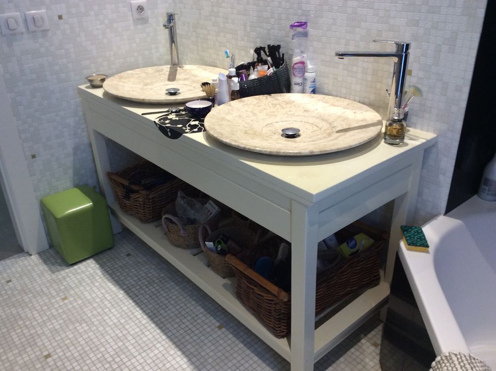meuble salle de bain et deux vasques Meubles