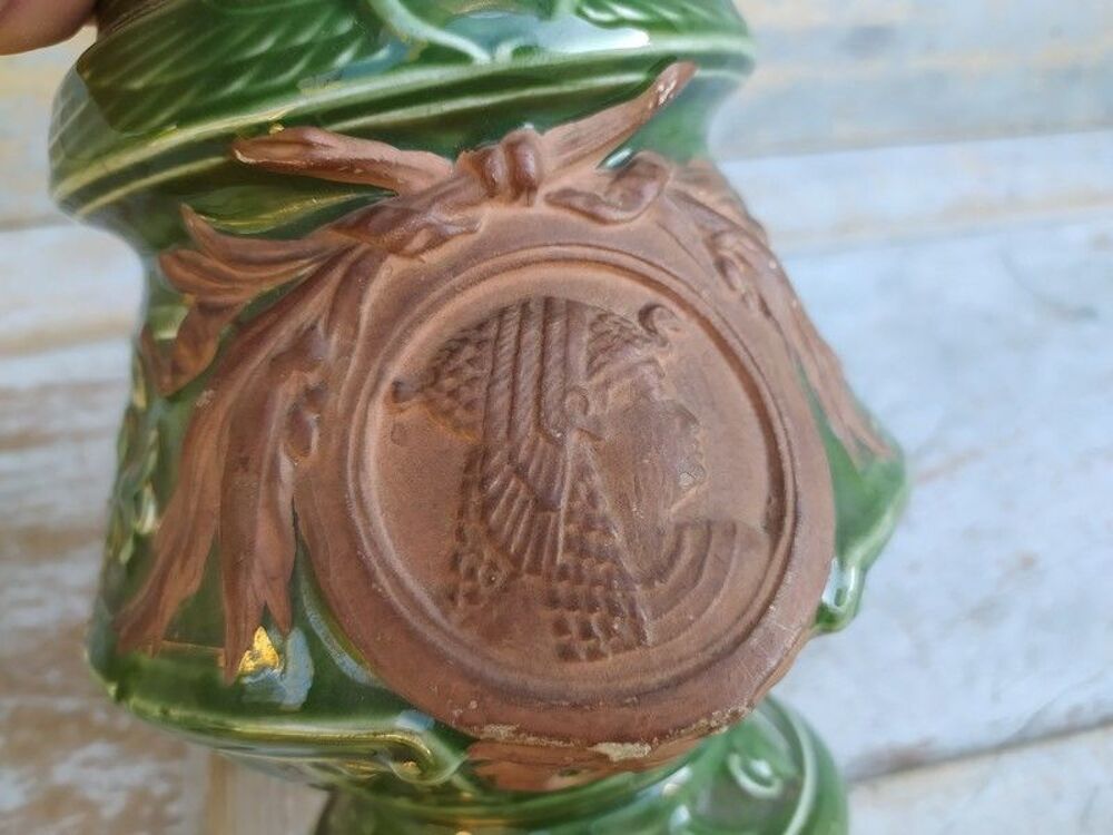 Lampe &agrave; P&eacute;trole XIX&egrave;me Porcelaine &Eacute;maill&eacute;e Retour d'&Eacute;gypte Décoration