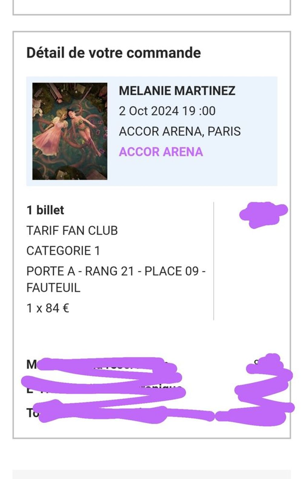 Place Melanie Martinez the trilogy tour Paris Billetterie