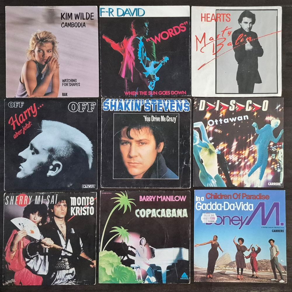 Vinyles 45t vari&eacute;t&eacute; diverses CD et vinyles