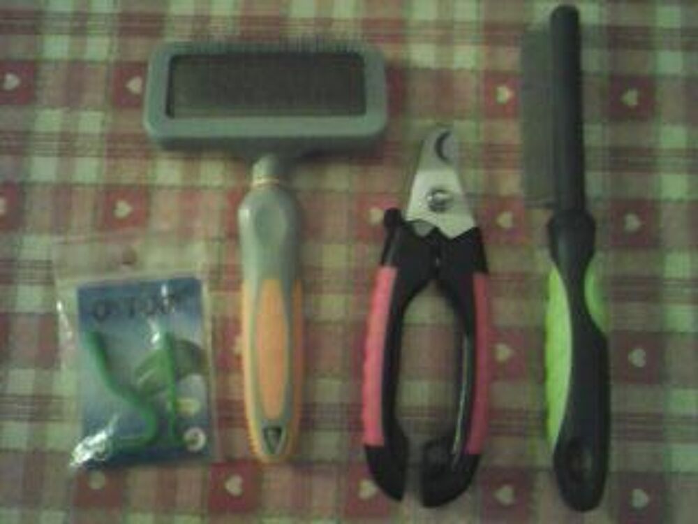   Lot accessoires toilettage / soin chat + bac litière offert 