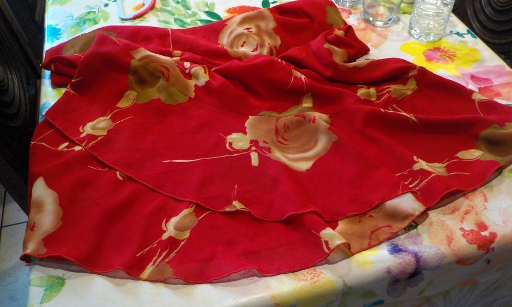ENSEMBLE CHEMISIER + DEBARDEUR ALEXA'S TAILLE 5 FOND ROUGE Vêtements