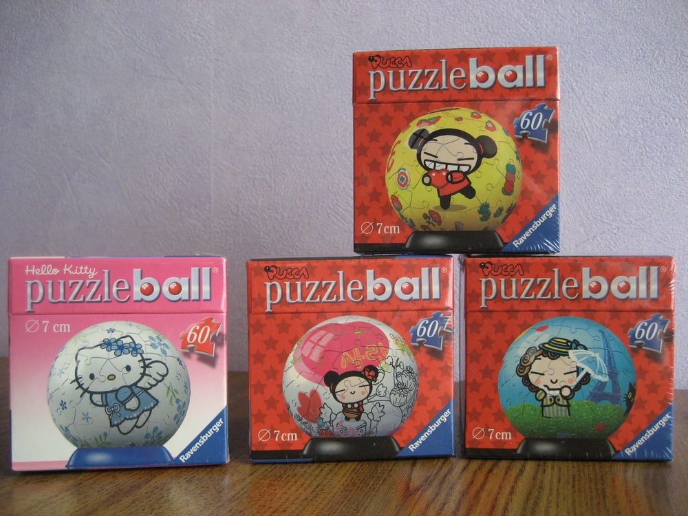 Lot 4 puzzle ball 60p " Hello Kitty et Pucca " , neufs Jeux / jouets
