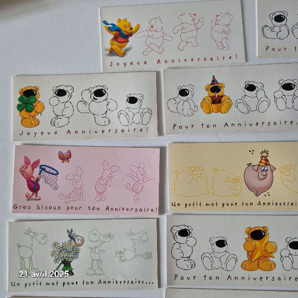 Lot de 14 cartes postales joyeux anniversaire, Chris bears, 