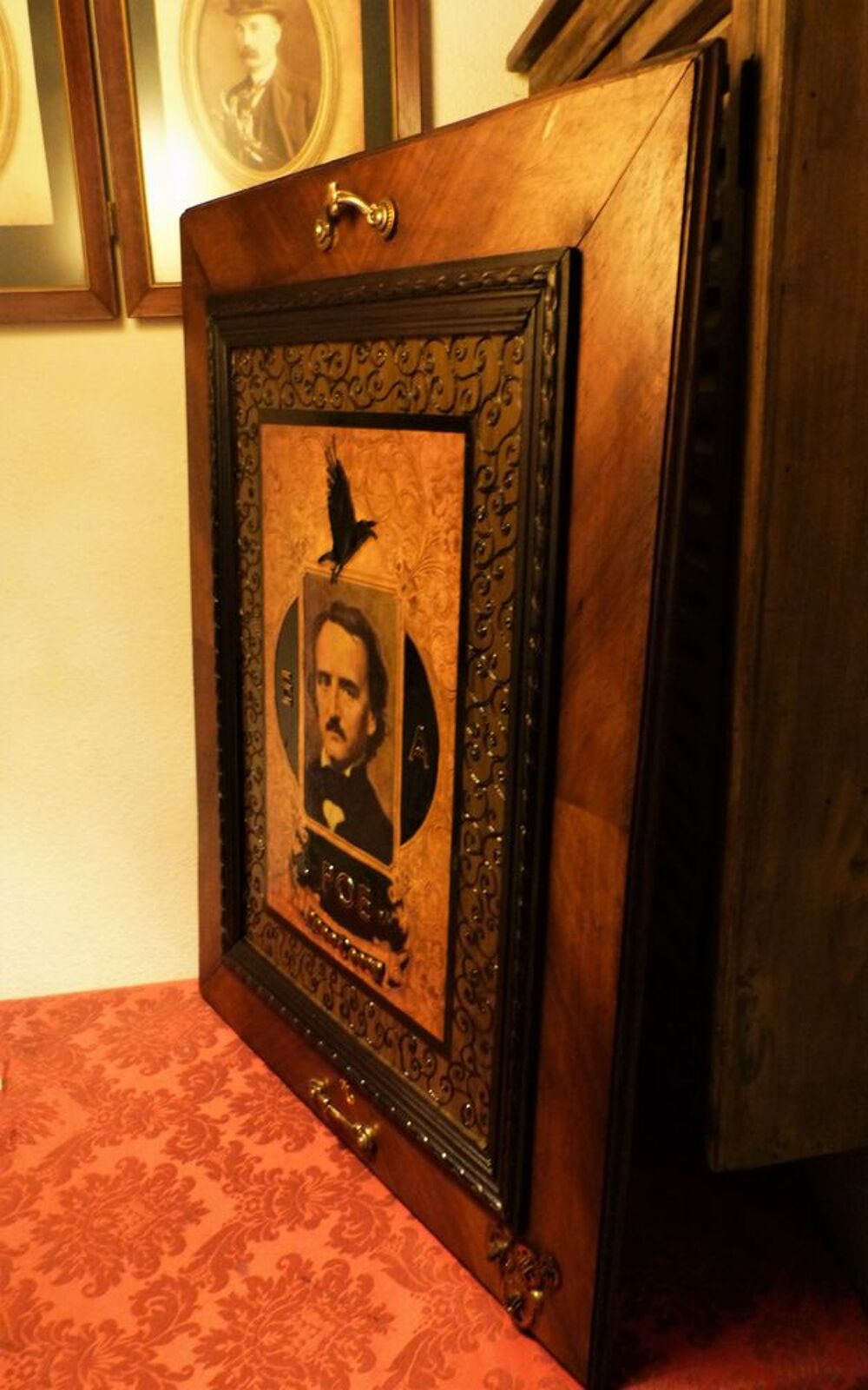 Grand Tableau "EDGAR ALLAN POE" Cr&eacute;a. Steampunk Décoration