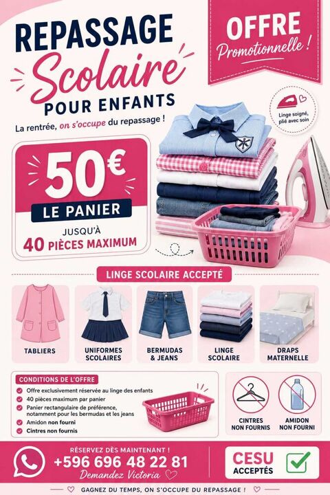 repassage scolaire 0 97234 Fort-de-france