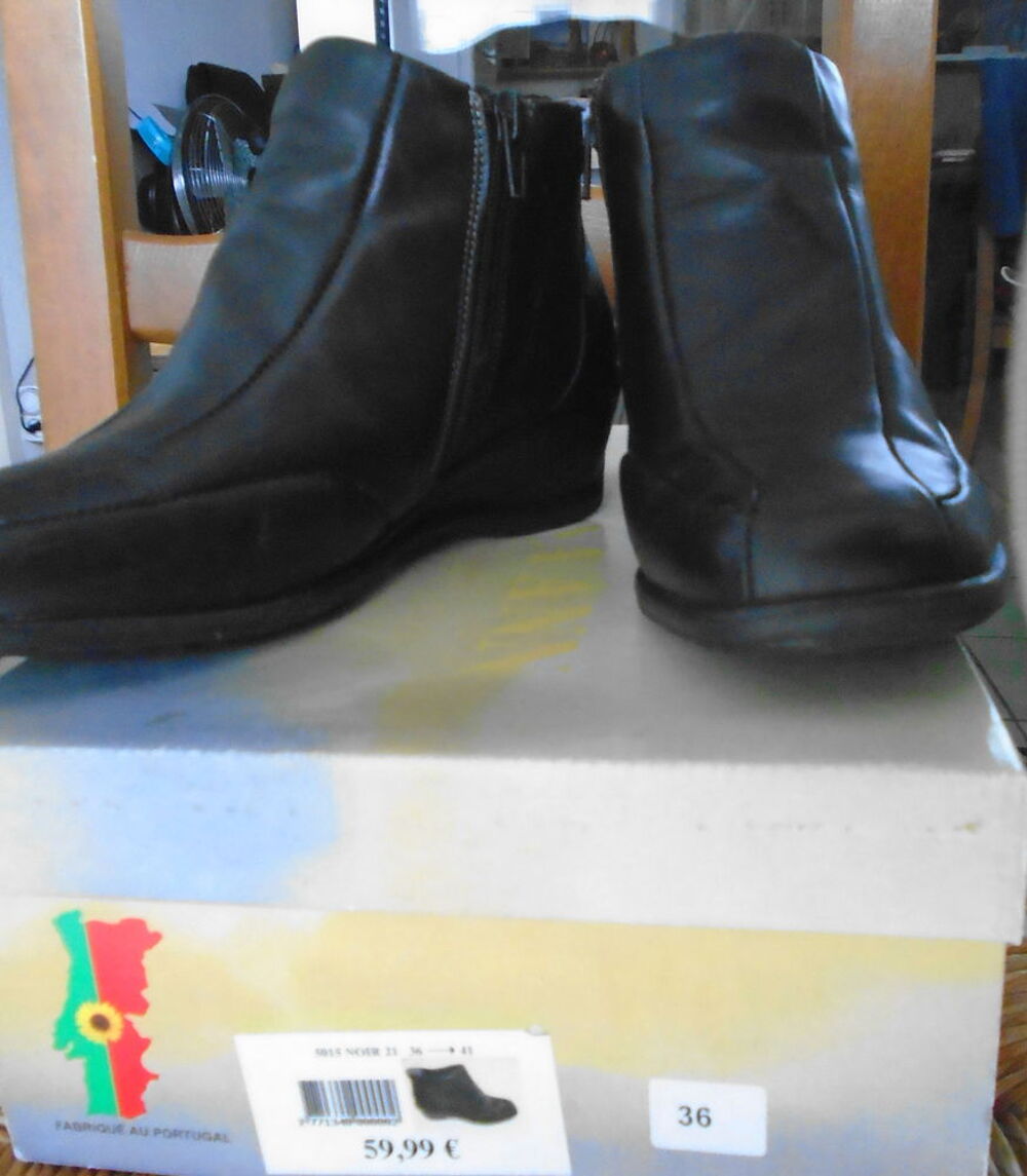 Bottines cuir noir Chaussures