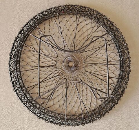 ancien panier  ?uf salade vintage fil d'inox diamtre 26 cm 10 Carnon Plage (34)