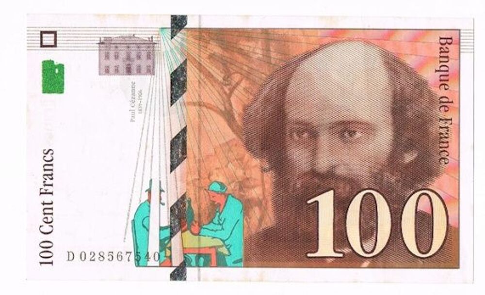 Billet de 100 Francs Paul C&eacute;zanne 