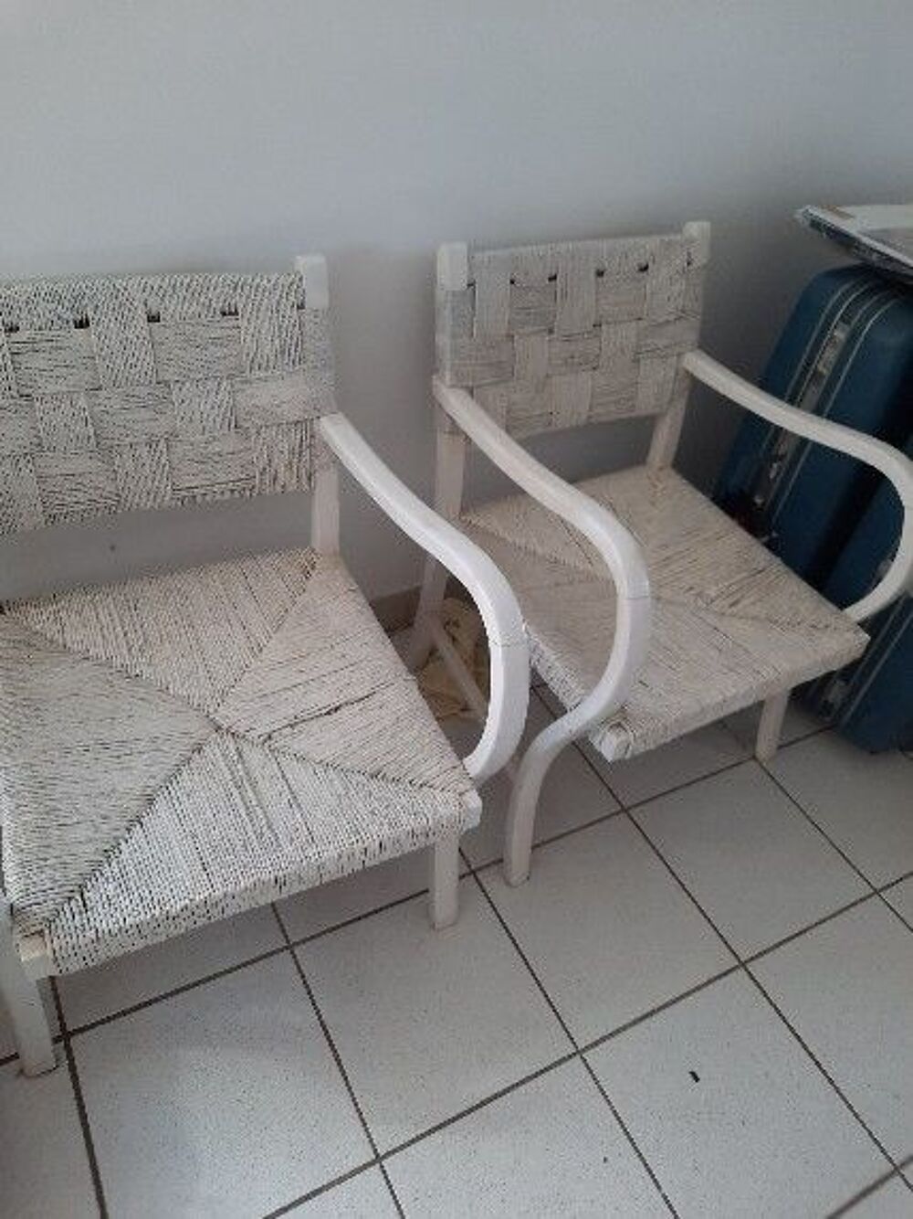 2 FAUTEUILS ANCIENS VROOM &amp; DREESMANN-HOLLANDE EN ROTIN-BOIS Meubles