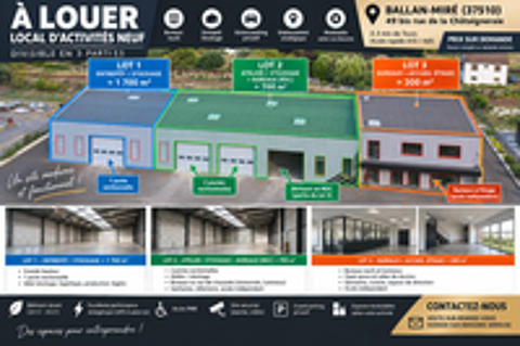   Le titre de votre annonceÀ LOUER À BALLAN-MIRÉ - ENTREPÔT 300 M² + BUREAUX 300 M² EN OPEN SPACE 