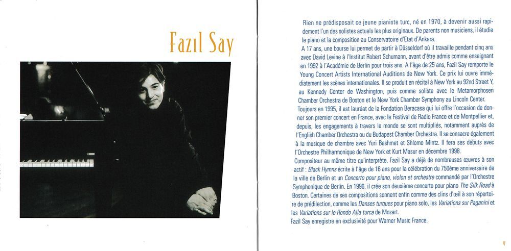 CD Fazil Say Piano Mozart CD et vinyles