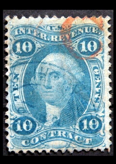 Timbres USA Etats Unis 1867 Internal Revenu Contract 2 Paris 1 (75)