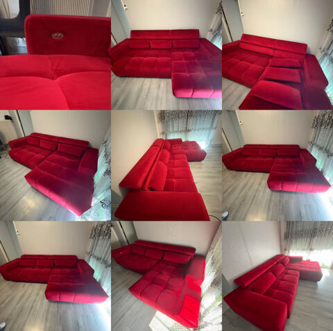 Canap rouge velours 1000 Auch (32)