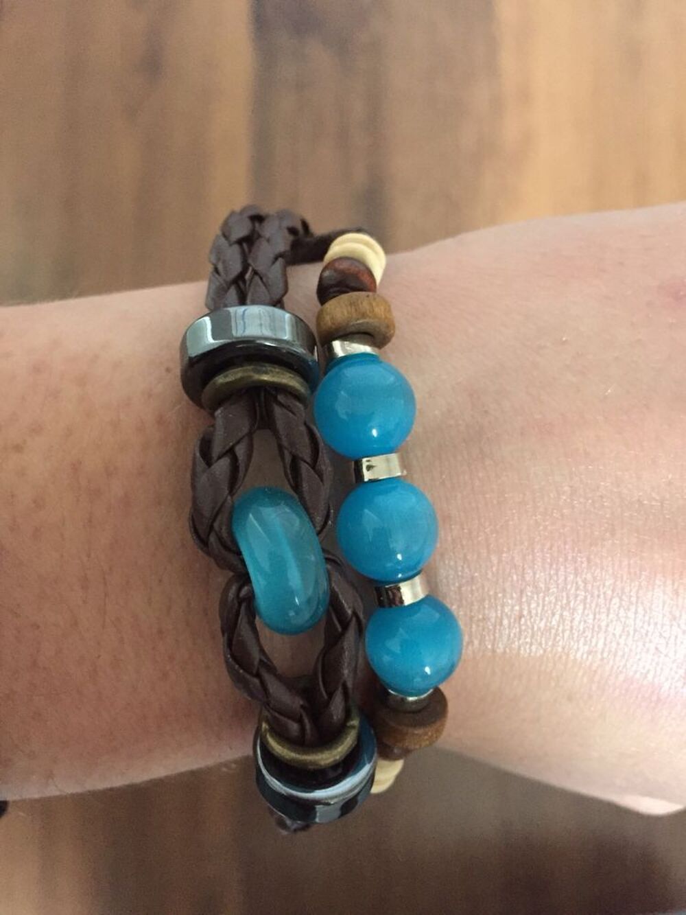 bracelet coulissant avec cordon turquoise Bijoux et montres