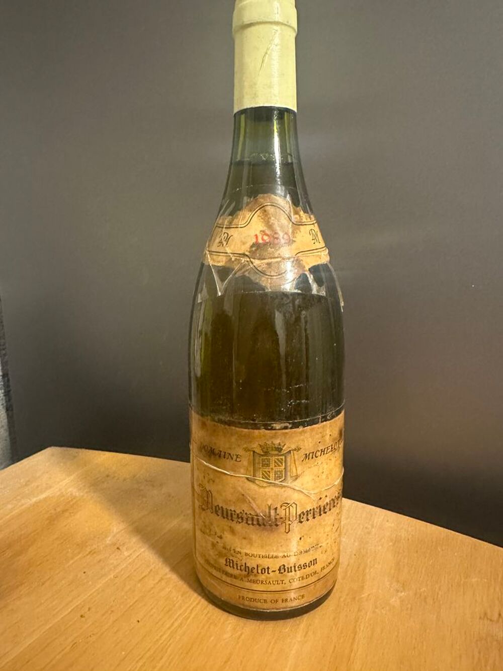 Vin blanc Meursault-Perri&egrave;res 1989 Cuisine