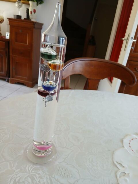  Joli thermomètre en verre Galiléo décoratif N° 1449 Beaune (21)