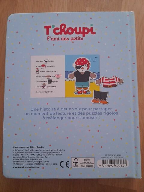 Livre puzzle T'choupi 5 Paris 19 (75)