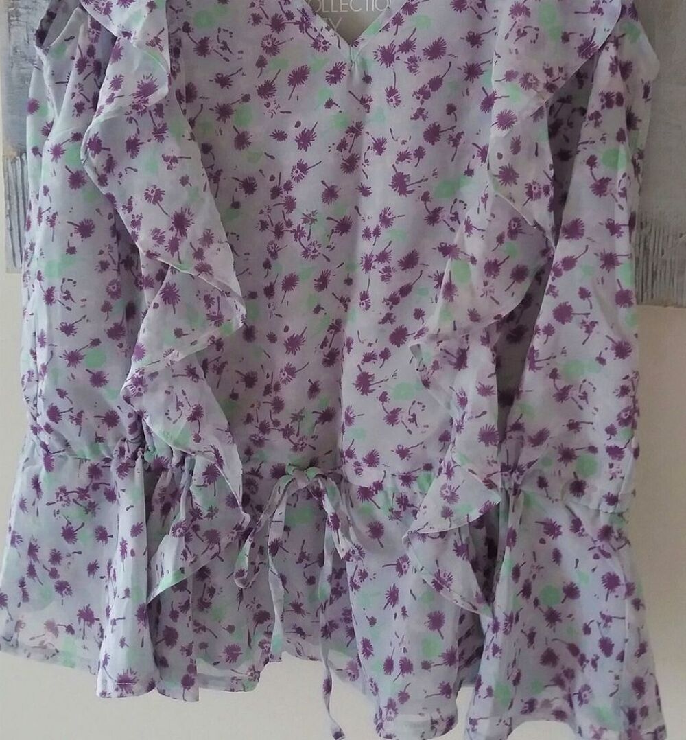 tunique fleurie liberty voile &agrave; lien p&eacute;plum basque T 38 - 40 Vêtements