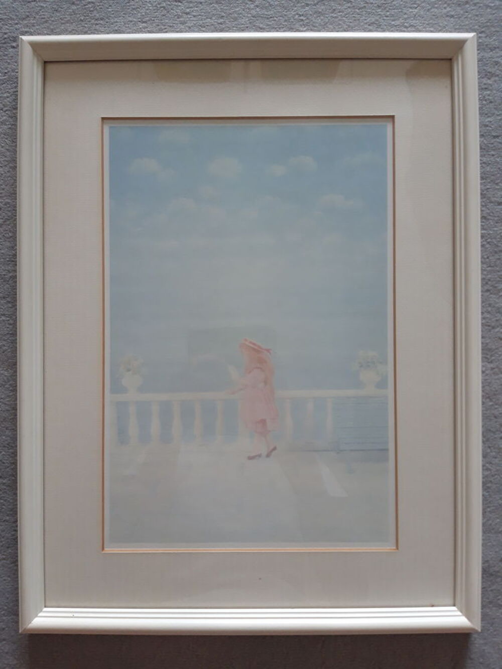 Tableau d une petite fille romantique au bord de la mer Dcoration
