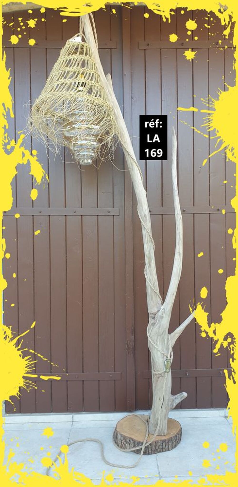 Lampadaire en bois flott&eacute; Décoration