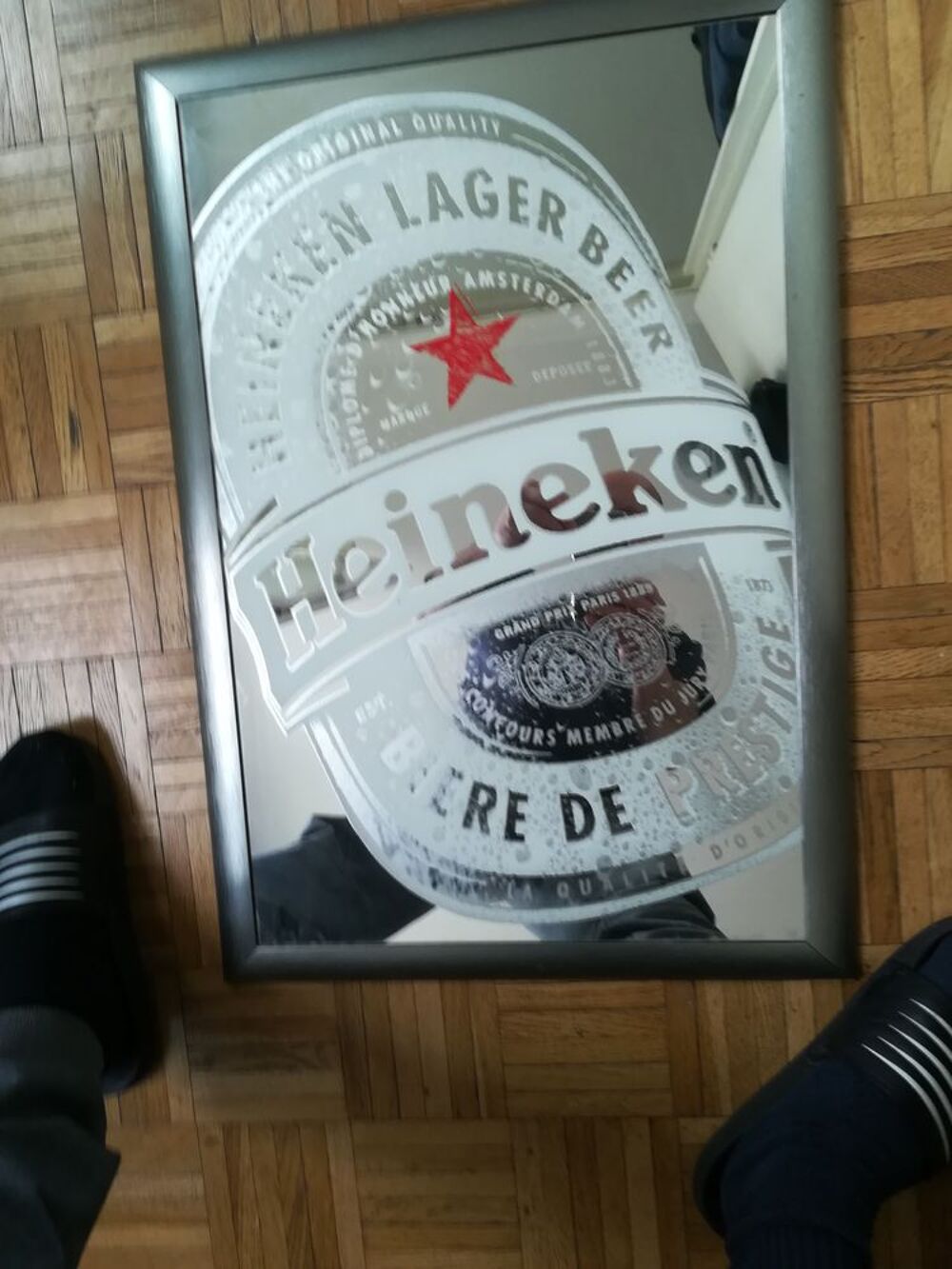 Panneau publicitaire miroir Heineken 