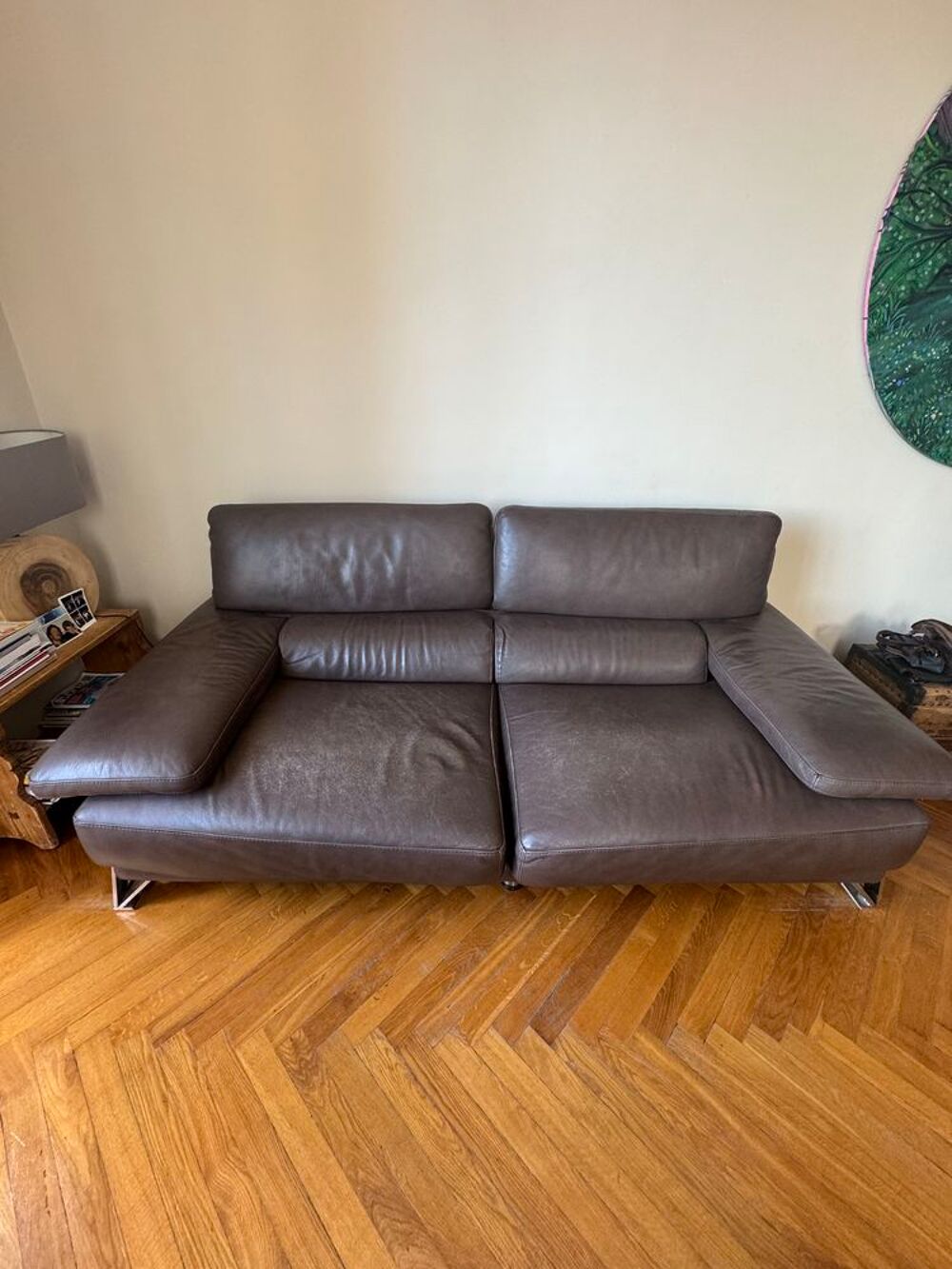 Canap&eacute; RocheBobois cuir marron Meubles