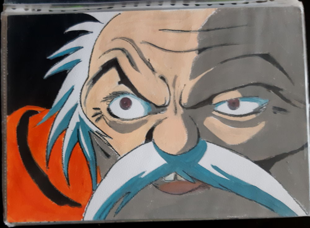 bl - peinture - black jack - sur papier aquarelle format A4 Décoration