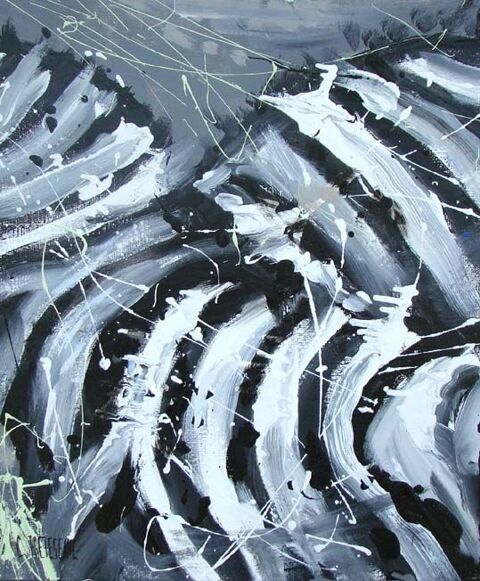  TABLEAU  ZEBRURES   PEINTURE A l huile 
HUILE SUR TOILE FOR 99 La Ville-aux-Dames (37)