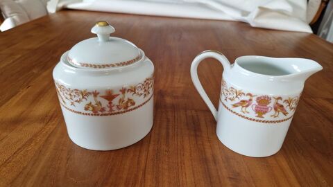 Sucrier et pot à lait en porcelaine fine Limoges Chastagner 15 Saint-Martin-le-Beau (37)