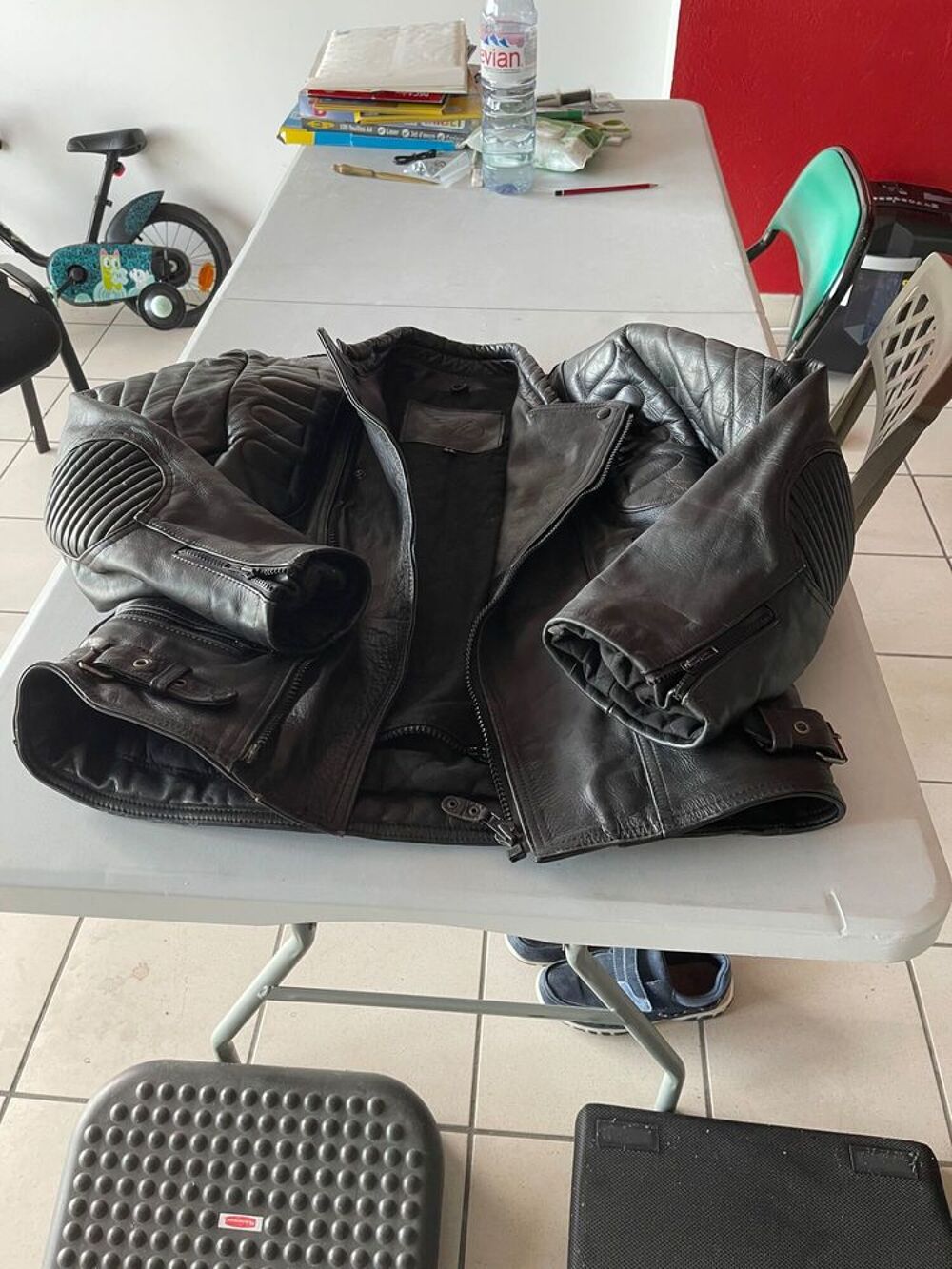 ENSEMBLE BLOUSON ET PANTALON MOTO CUIR POUR HOMME TAILLE 42 Sports
