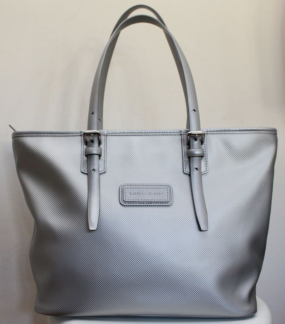 Sac toile et cuir argent LONGCHAMP Maroquinerie