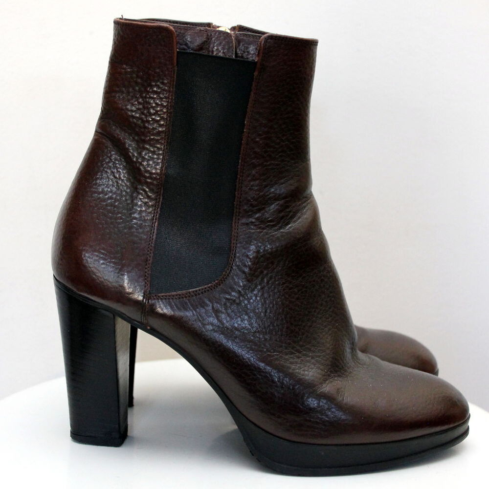 Bottines cuir marron FRATELLI ROSSETTI T. 37,5 Chaussures