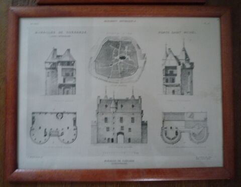 lot de 2 Gravures  Murailles de Guérande  28 Nancy (54)