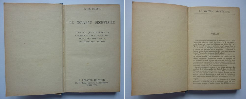 LE NOUVEAU SECR&Eacute;TAIRE Mod&egrave;les correspondances vintage 1941 Livres et BD