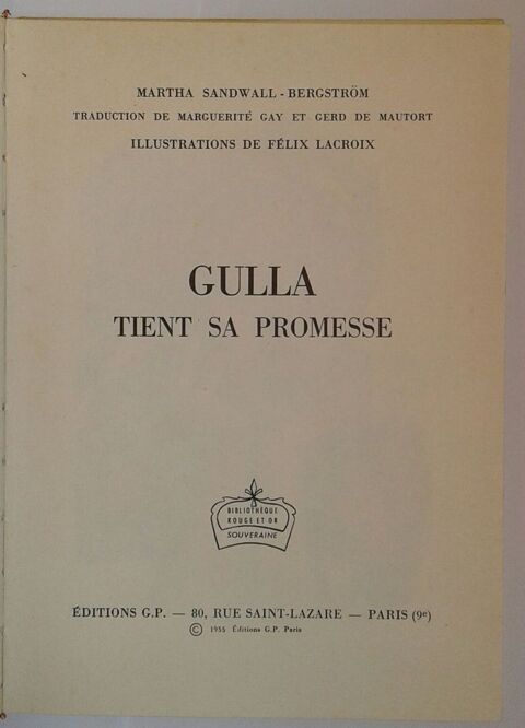 Livre  Gulla tient sa promesse  5 Cramont (80)