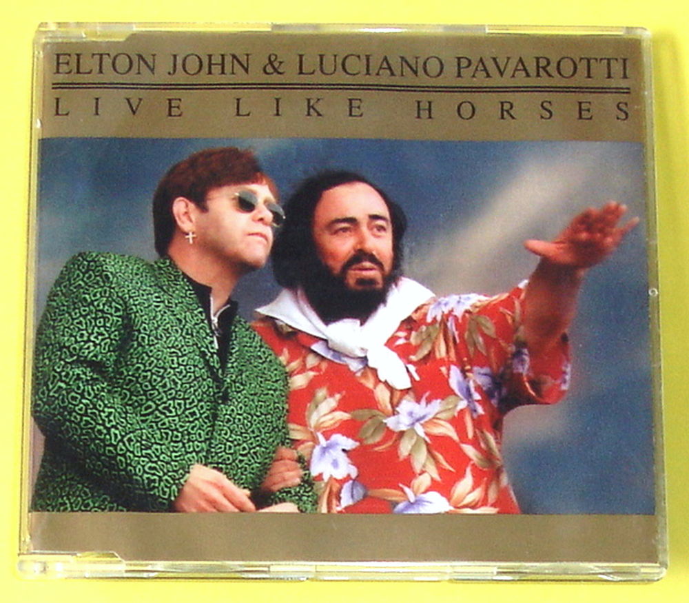 ELTON JOHN + LUCIANO PAVAROTTI -CD 4 titres-LIVE LIKE HORSES CD et vinyles