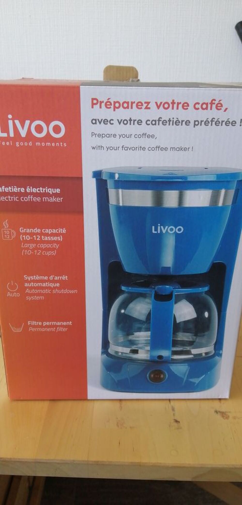  Cafeti&egrave;re &eacute;lectrique - Bleu LIVOO Electroménager