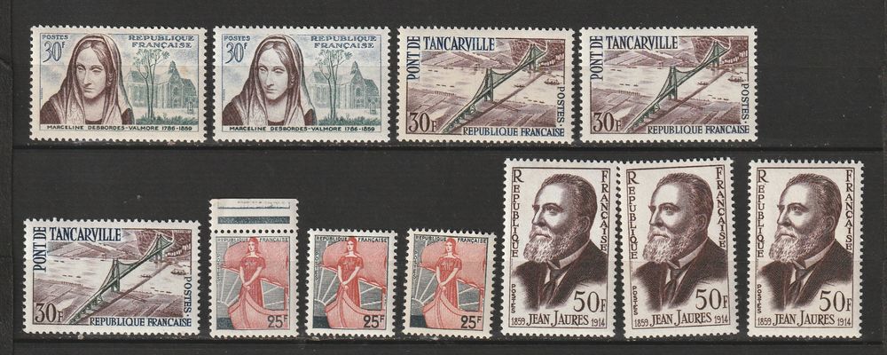 Timbres Neufs ANNEE 1959 en triple 
