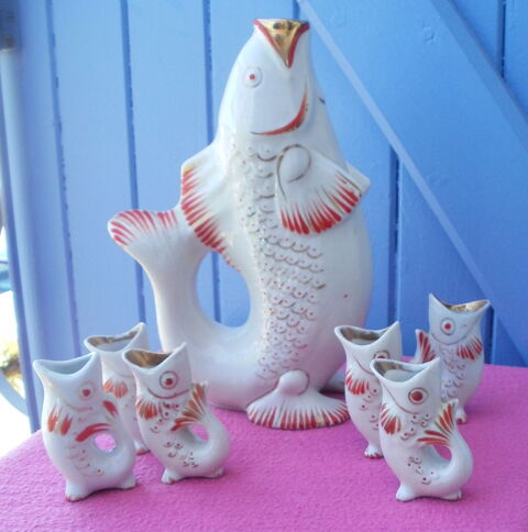 Service liqueur forme poisson + verres 25 Montauban (82)