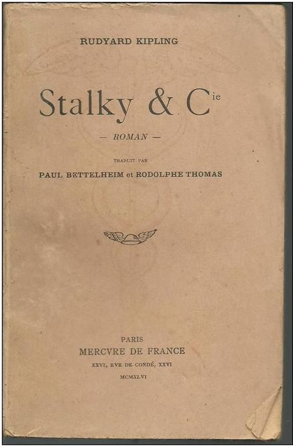 Rudyard KIPLING Stalky &amp; Cie - 1946 Livres et BD