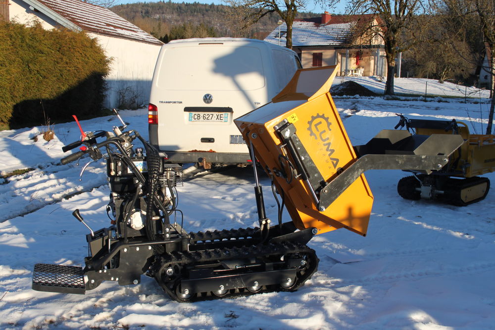 Brouette &agrave; chenilles, dumper &agrave; moteur avec pelle, 500 Kg Bricolage