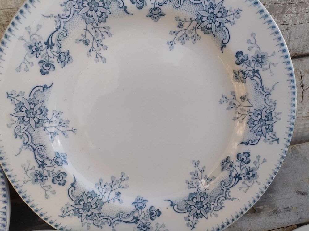 Six Assiettes Fa&iuml;ence Terre de Fer R&eacute;aumur KG Lun&eacute;ville Décoration
