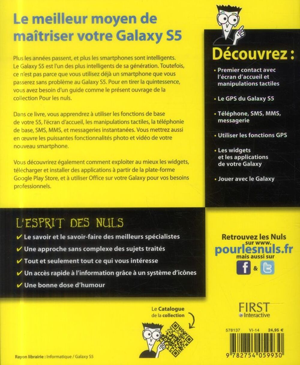 Samsung galaxy S5 pour les nuls Livres et BD