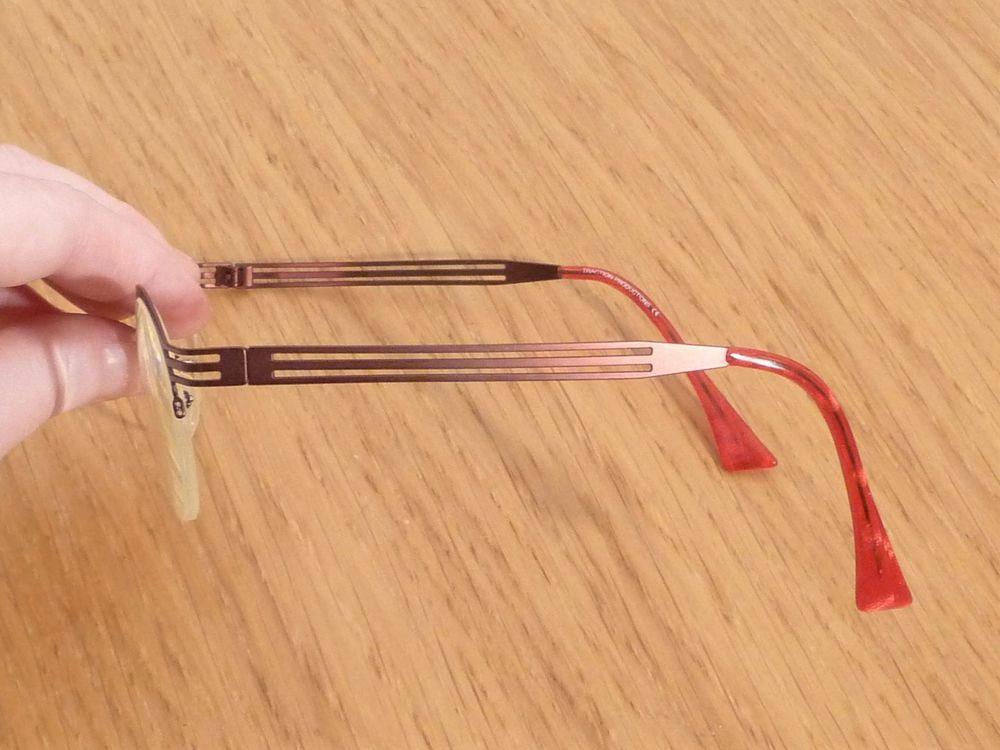 Monture/ Lunette de Vue Ronde Nylor en M&eacute;tal Rouge Bordeaux- Bijoux et montres