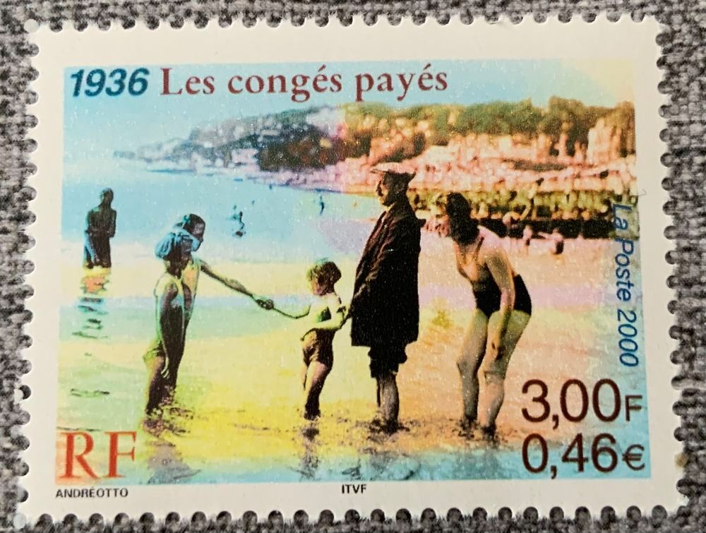 2000-1936 LES CONGES PAYES-TIMBRE NEUF 