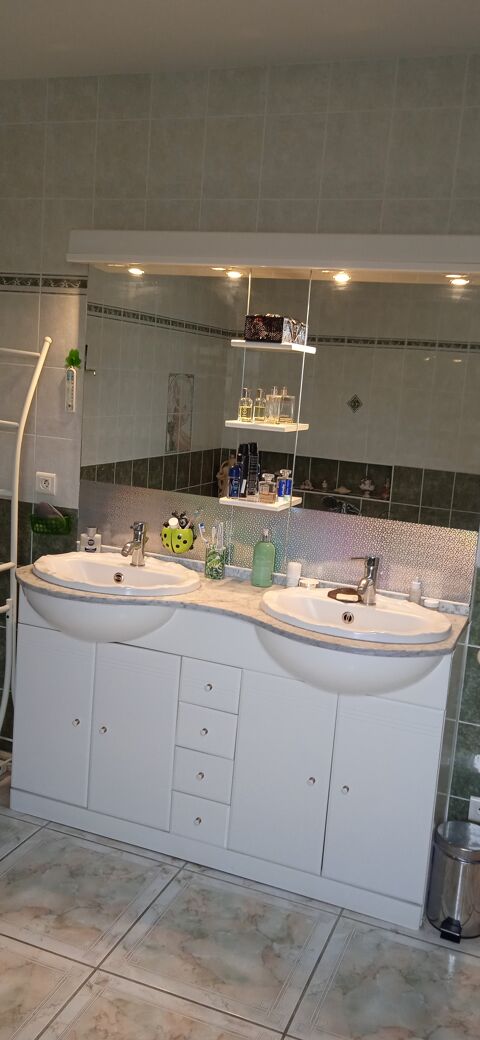 Meuble + vasque marbre salle de bain  100 Pouzols (34)