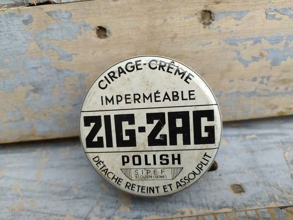 Deux Anciennes Boites Publicitaires Cirage ZIG-ZAG
