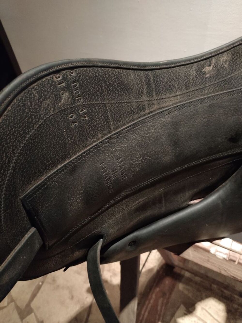 Selle dressage Luc Child&eacute;ric, noire, DSG 17 pouces Sports