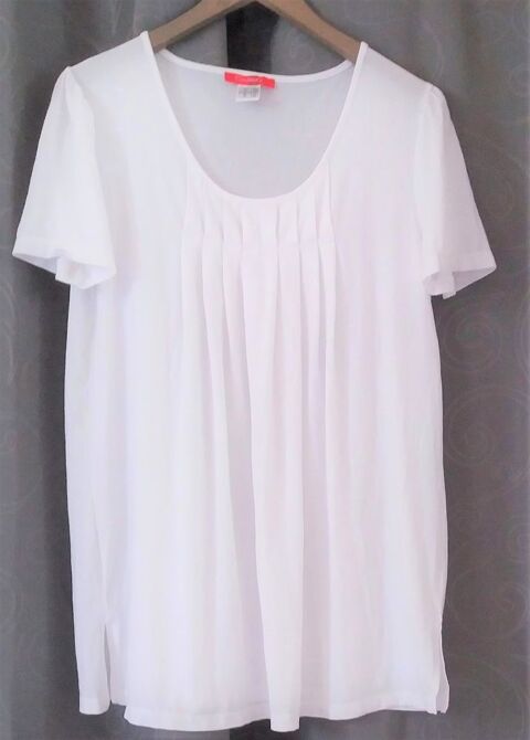 tunique blanche a plis ou tunique de plage  - T 38 - 40 / 40 3 Domart-en-Ponthieu (80)